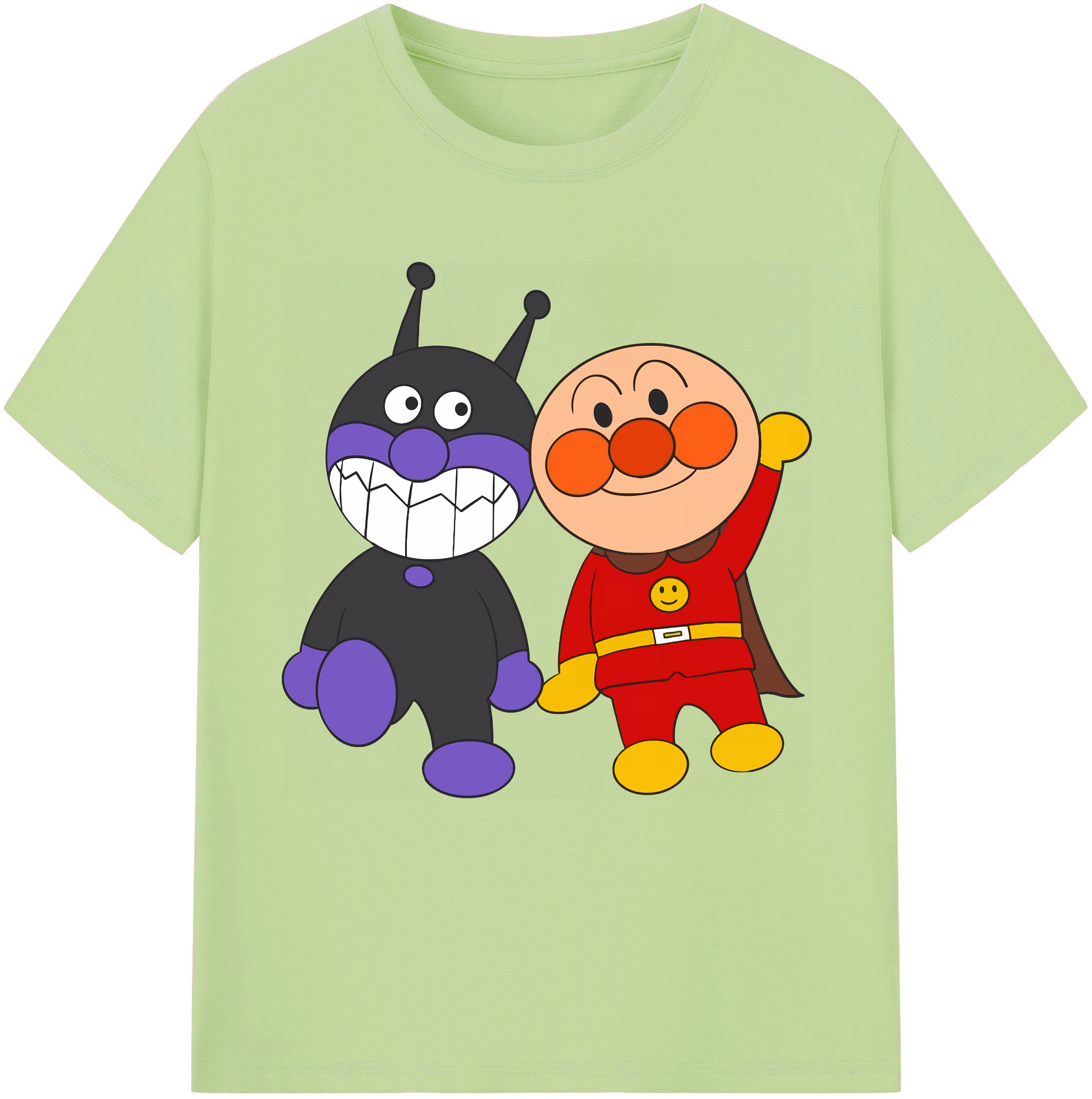 （画像用） アンパンマン Anpanman 綿100％半袖Tシャツ（フロントプリント）